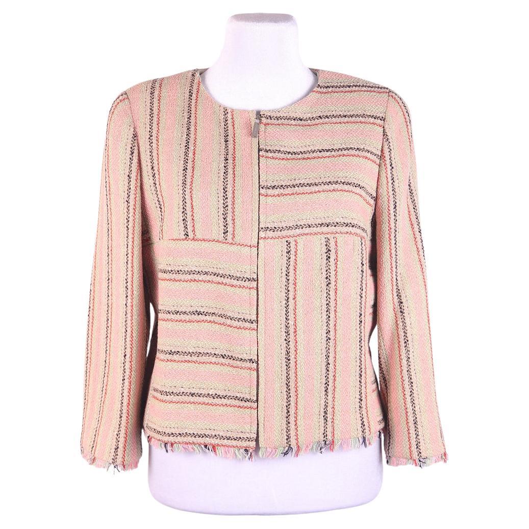Chanel Vintage 2000 Tweed Pink Tan Jacket For Sale