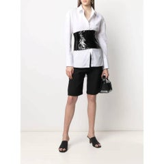Chanel Vintage 2000s black patent leather bustier top