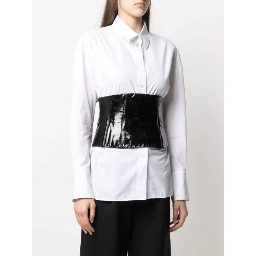 Chanel Vintage 2000s black patent leather bustier top In Excellent Condition In Lugo (RA), IT