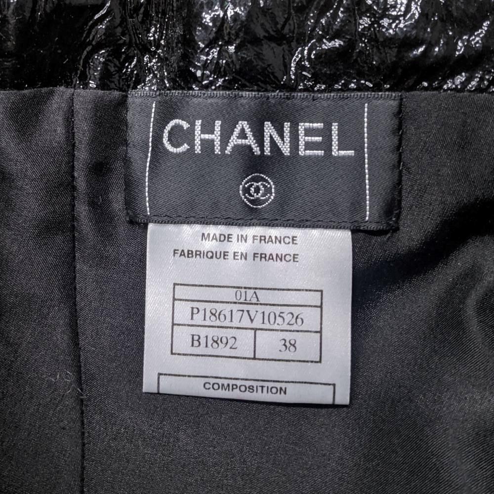 Chanel Vintage 2000s black patent leather bustier top 1