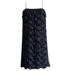 Chanel Vintage 2000s Black Petal Textured Swim Cover-Up Dress, Cruise 2009