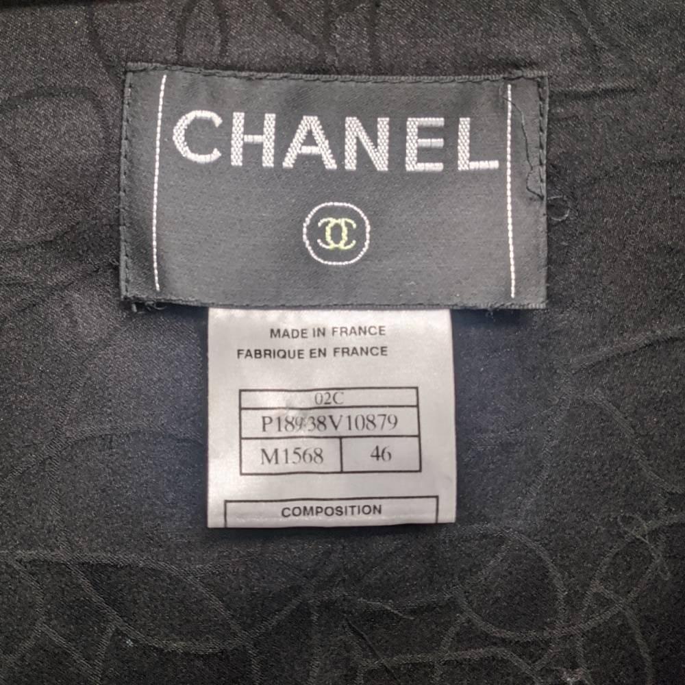 Chanel Vintage 2000s black wool sequined open frock jacket 4