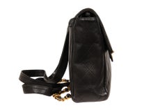Chanel Vintage 2000s Quilted Leather Classic Backpack Black Gold Hardware Travel