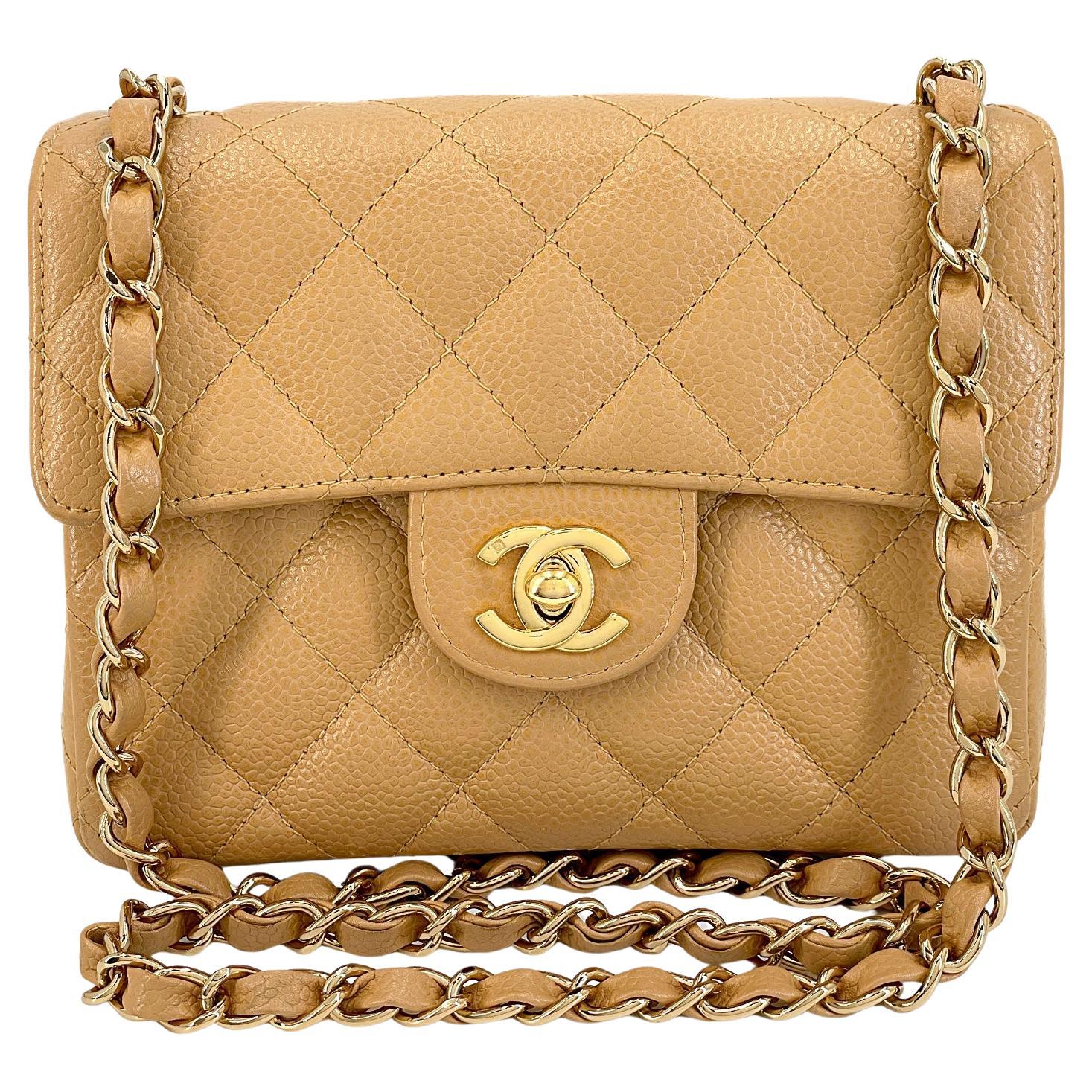 Chanel mini caviar square sales