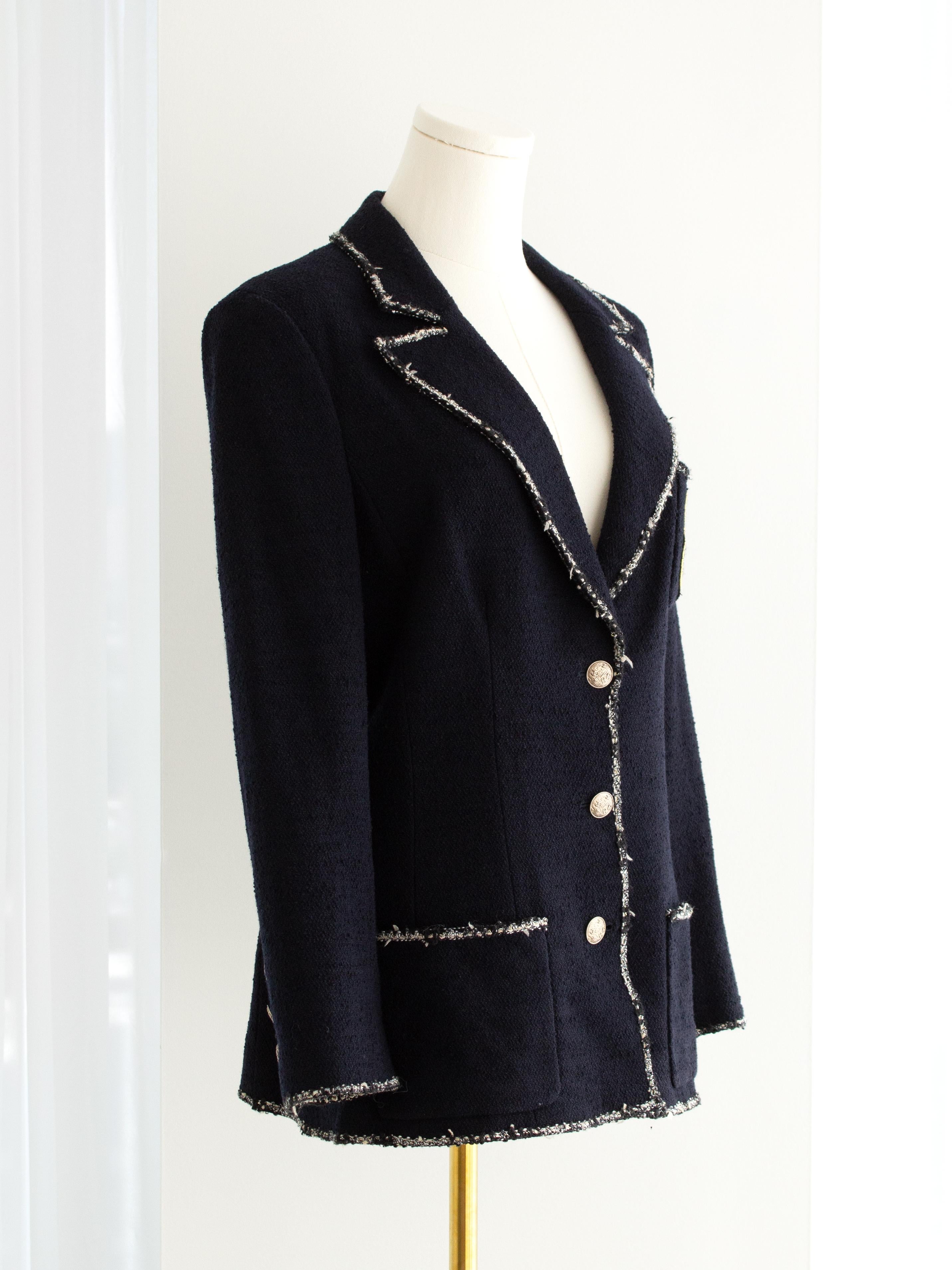 Chanel Vintage 2005 Devil Wears Prada Navy Gold Perfume Bottle Tweed 05C Jacket 5
