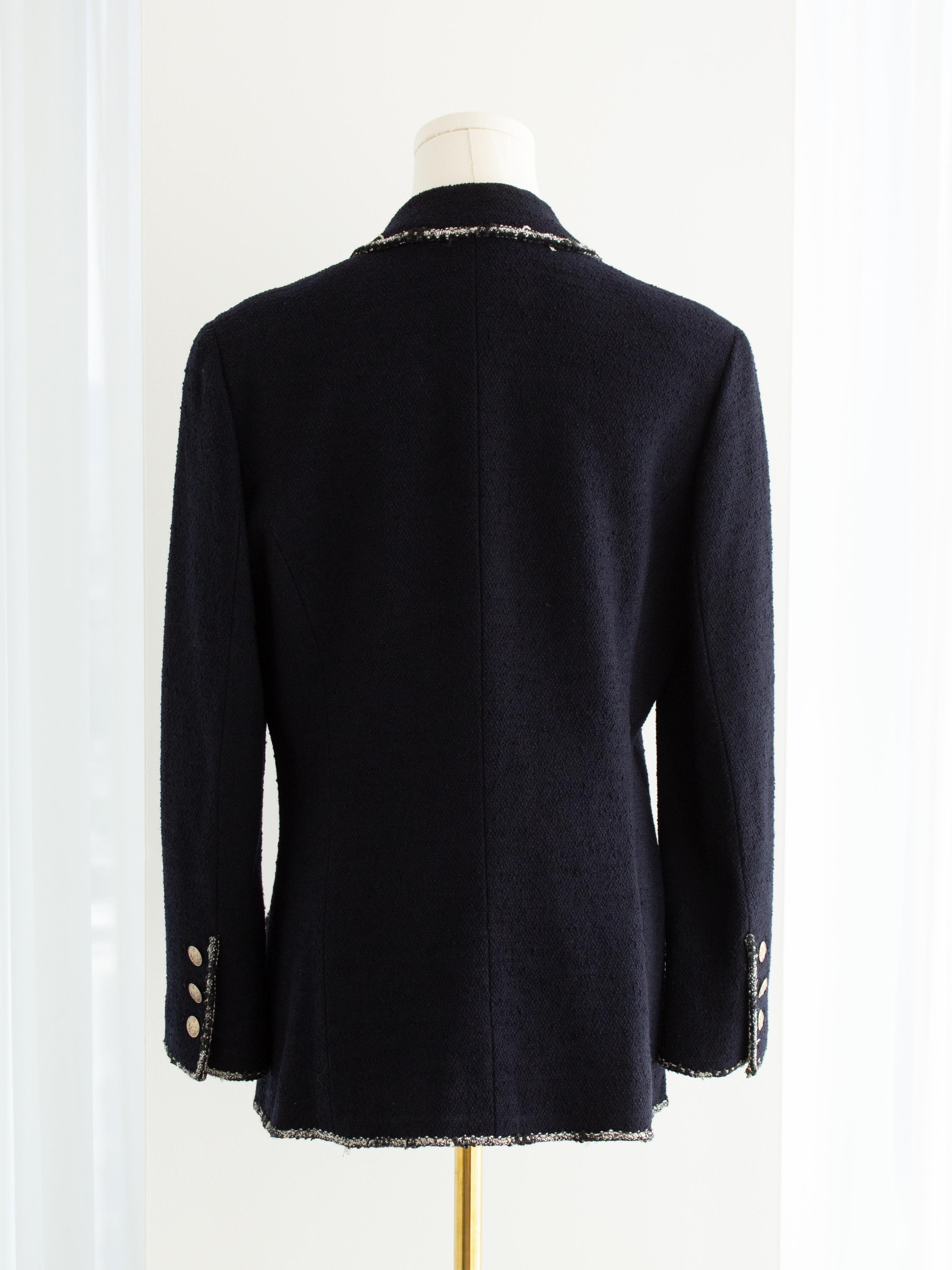 Chanel Vintage 2005 Devil Wears Prada Navy Gold Perfume Bottle Tweed 05C Jacket 3
