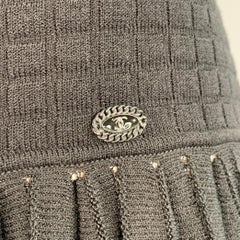 CHANEL Vintage 2005 Size 6 Black Viscose Blend Pleated Elastic Waistband Skirt