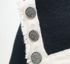 Chanel Vintage 2006 Black Cashmere Cardigan, Size 44