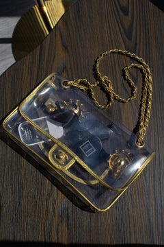 Chanel Vintage 2006 Naked PVC Transparent Gold Classic Flap Bag