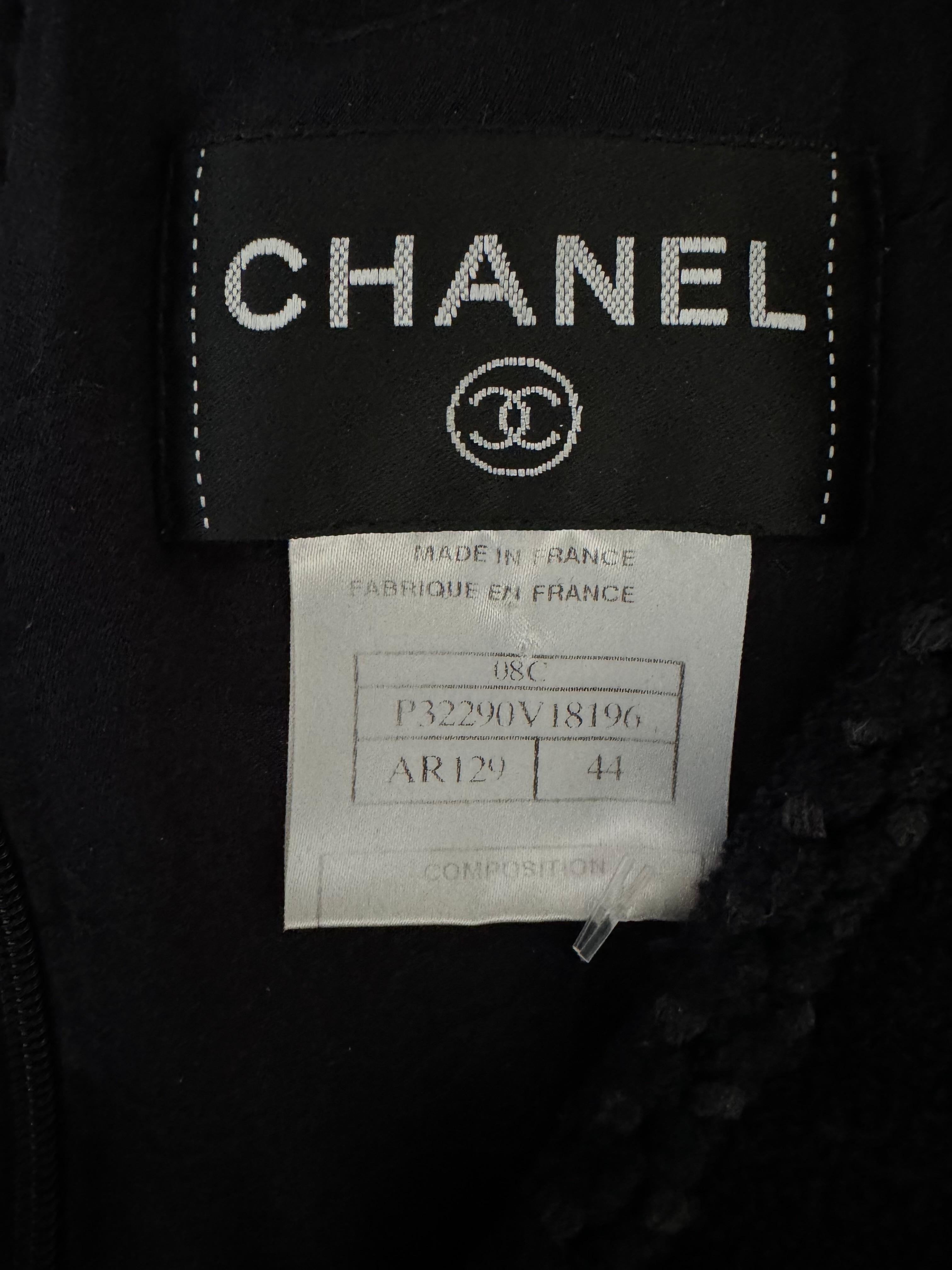 Chanel Vintage 2008 Cruise Navy Wool Shift Dress-Size 44 For Sale 8