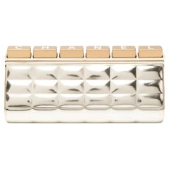 Chanel Vintage 2010 Gold Bar Keyboard Clutch Minaudière
