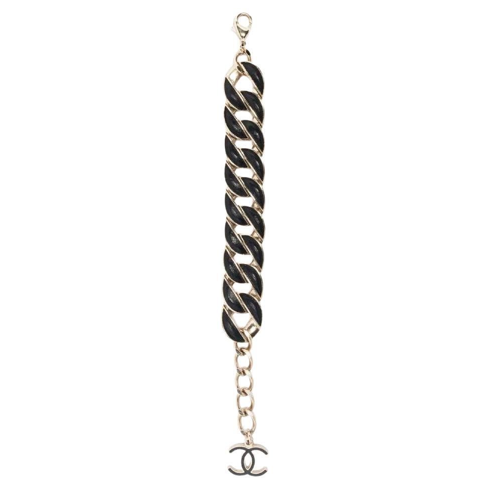 Chanel Chain Leather Bracelet - 5 For Sale on 1stDibs