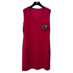 Chanel Vintage 2013 Rot Crest Patch Pullover Tunika Kleid Sz.44-46