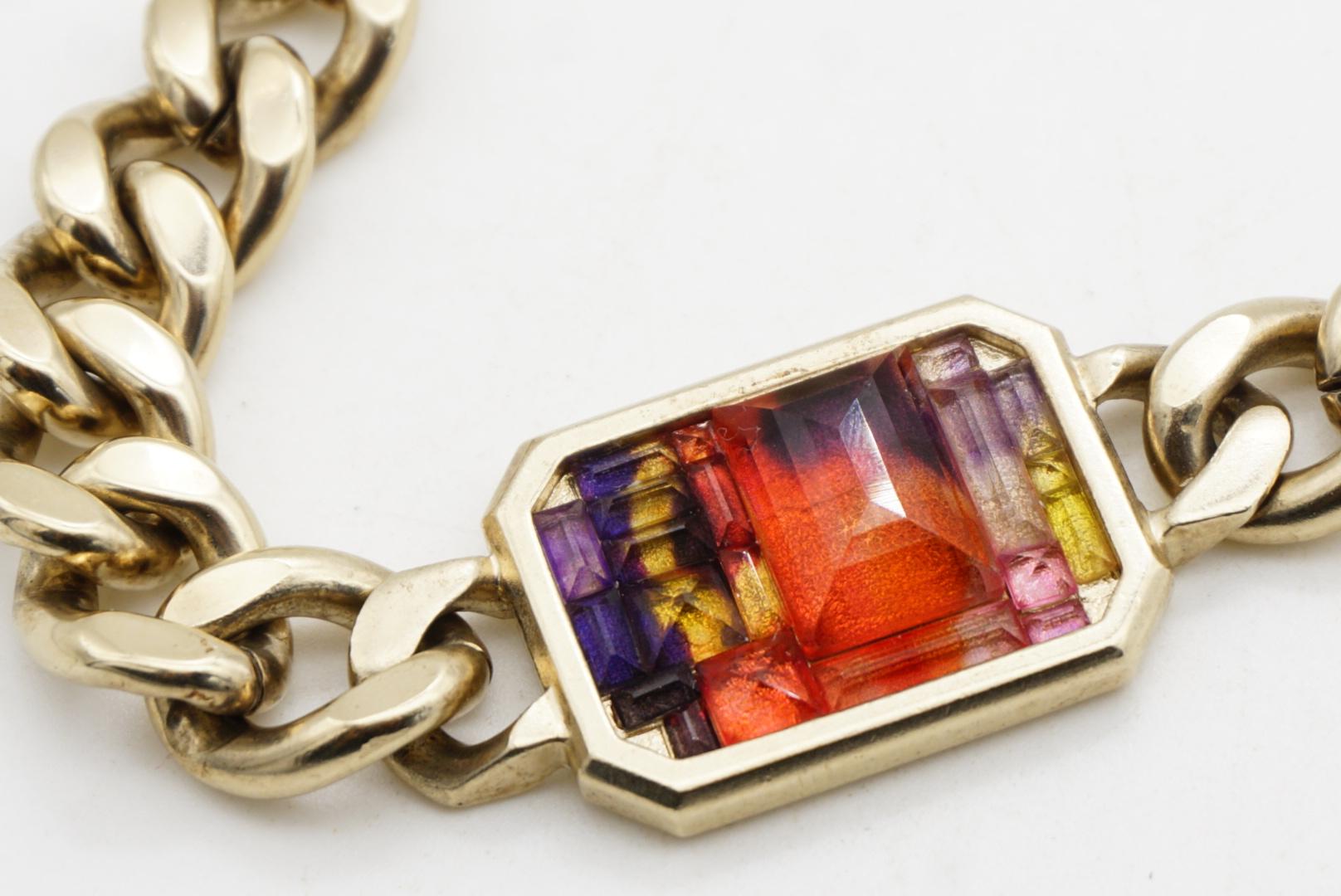 Chanel Vintage 2015 Logo CC Coco Red Mosaico Ciondolo Ottagono Omega Bracciale A Link in vendita 5