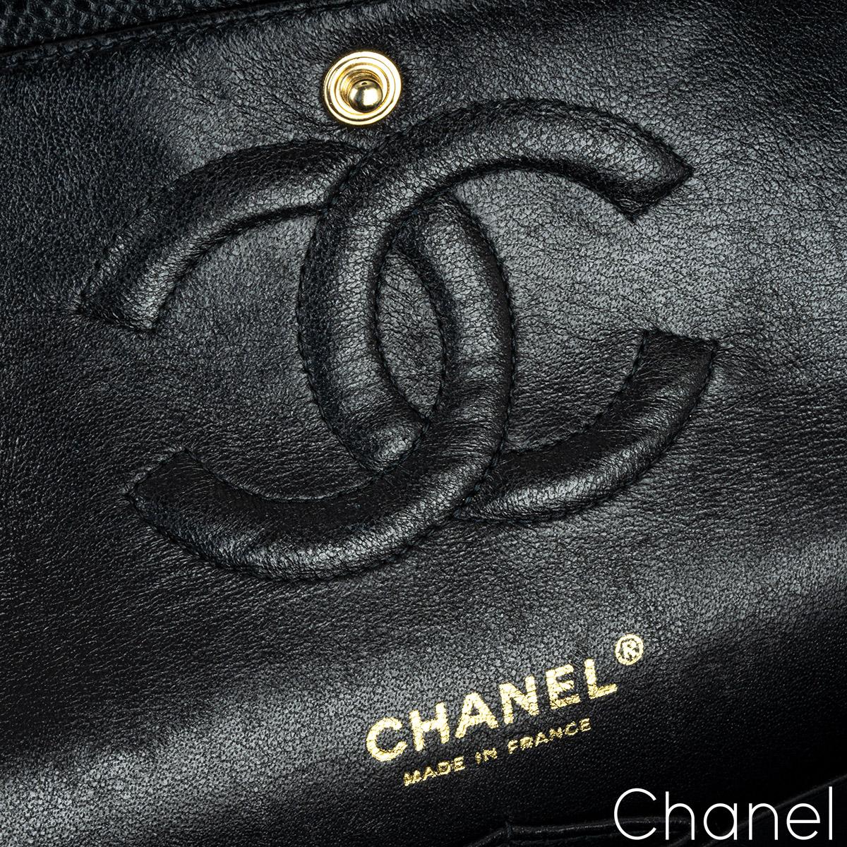 Women's or Men's Chanel Vintage 24k Black Caviar Medium Classic Double Flap Bag