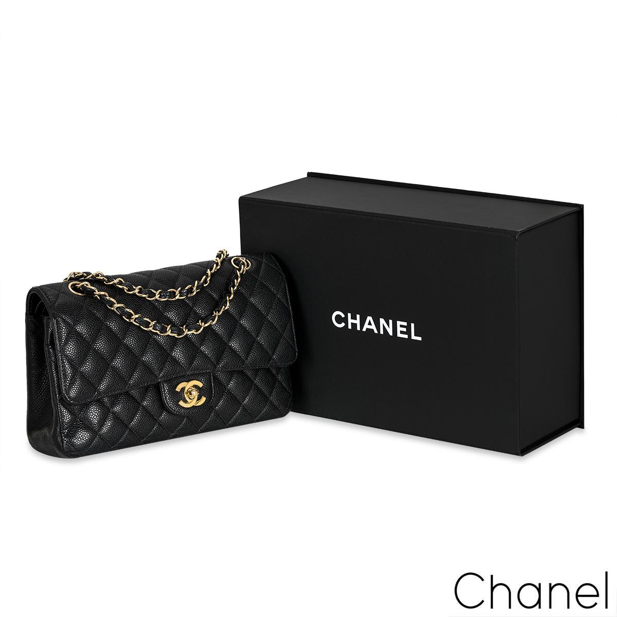 Chanel Vintage 24k Black Caviar Medium Classic Double Flap Bag 5