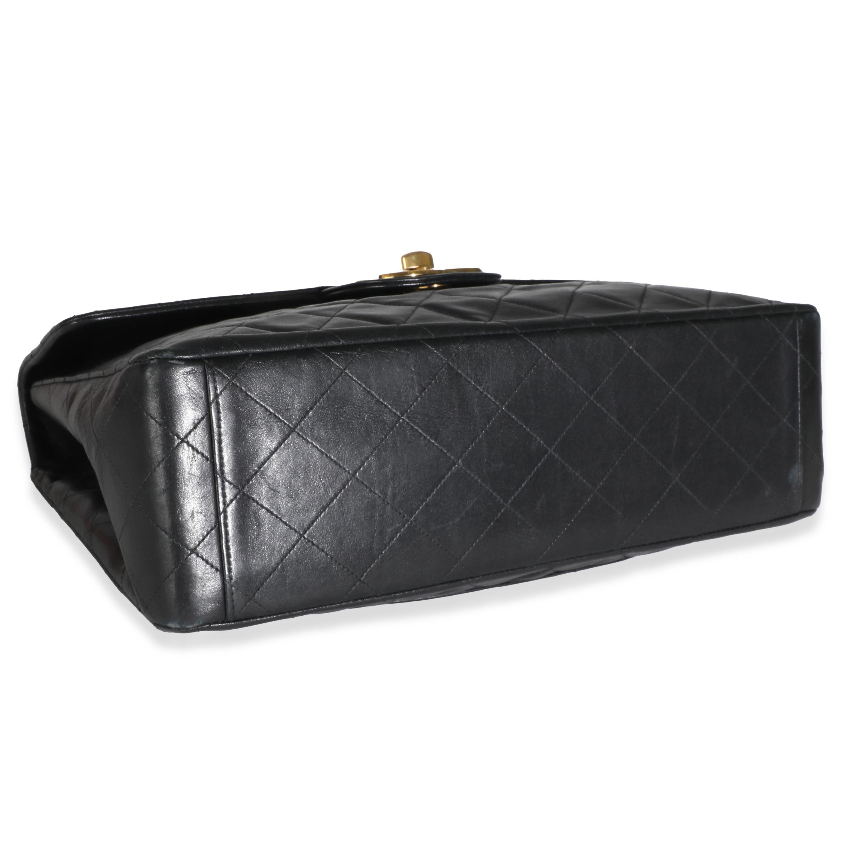 Listing Title: Chanel Vintage 24K Black Quilted Lambskin Maxi XL Flap Bag
SKU: 138382
Condition: Pre-owned 
Condition Description: A timeless classic that never goes out of style, the flap bag from Chanel dates back to 1955 and has seen a number of