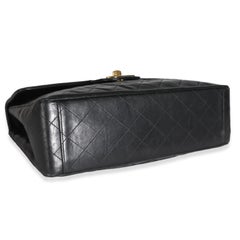 Chanel Vintage 24K Black Quilted Lambskin Maxi XL Flap Bag