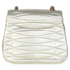 Chanel Vintage 24k Gold Metallic Quilted Lambskin Mini Flap Bag