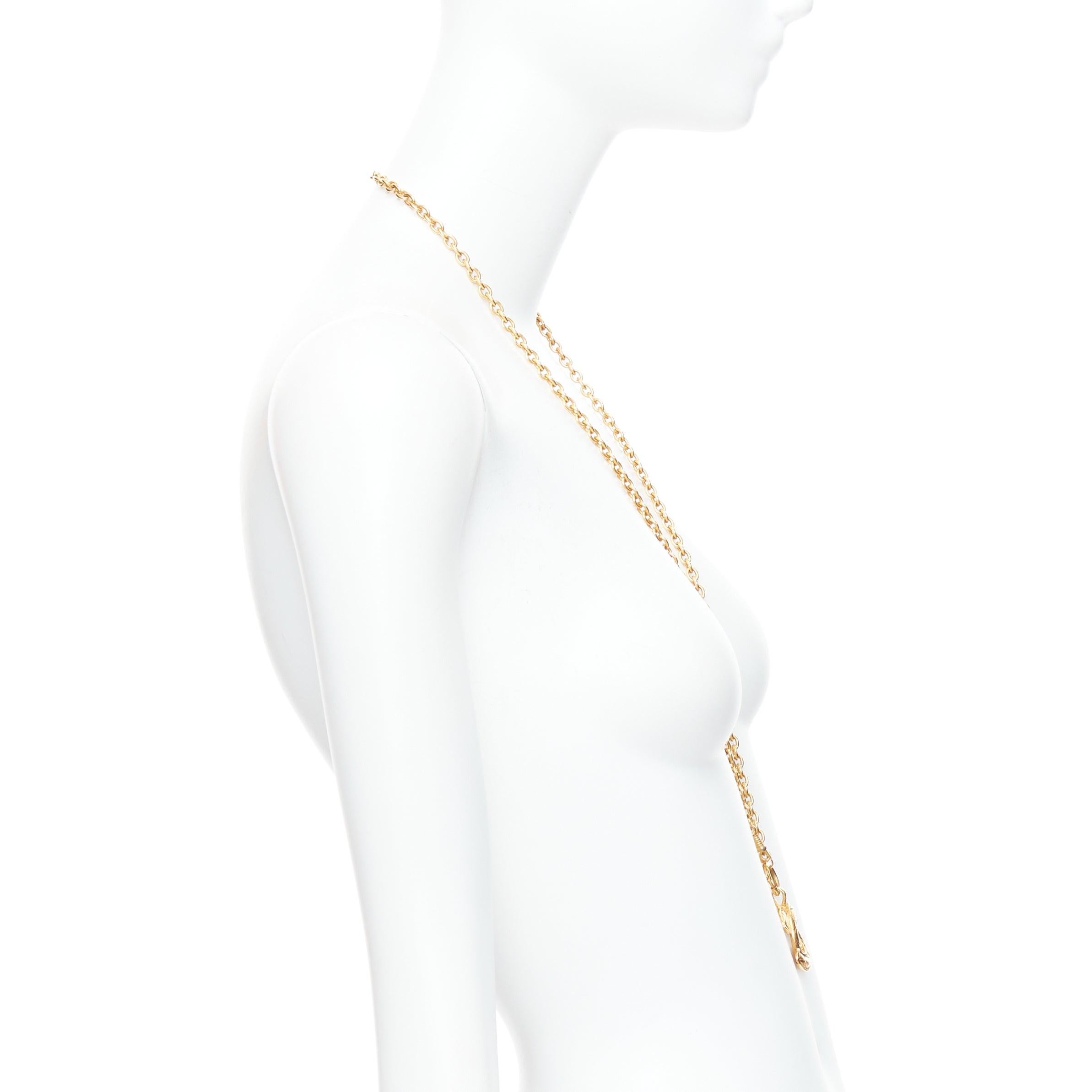 Women's CHANEL Vintage 24k gold plated CC quilted logo metal necklace belt