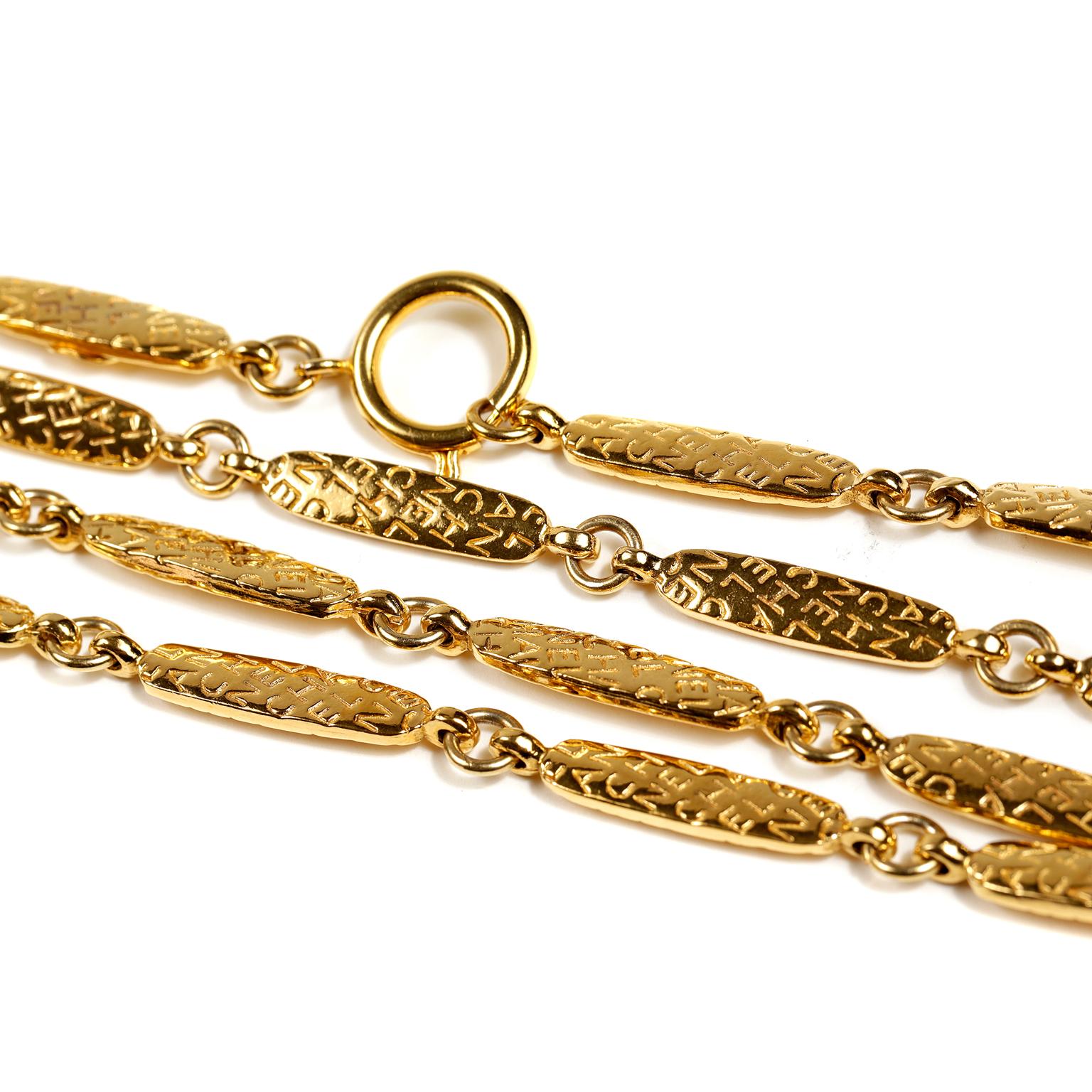 Chanel Vintage 24K Gold Plated Sautoir Necklace For Sale 2