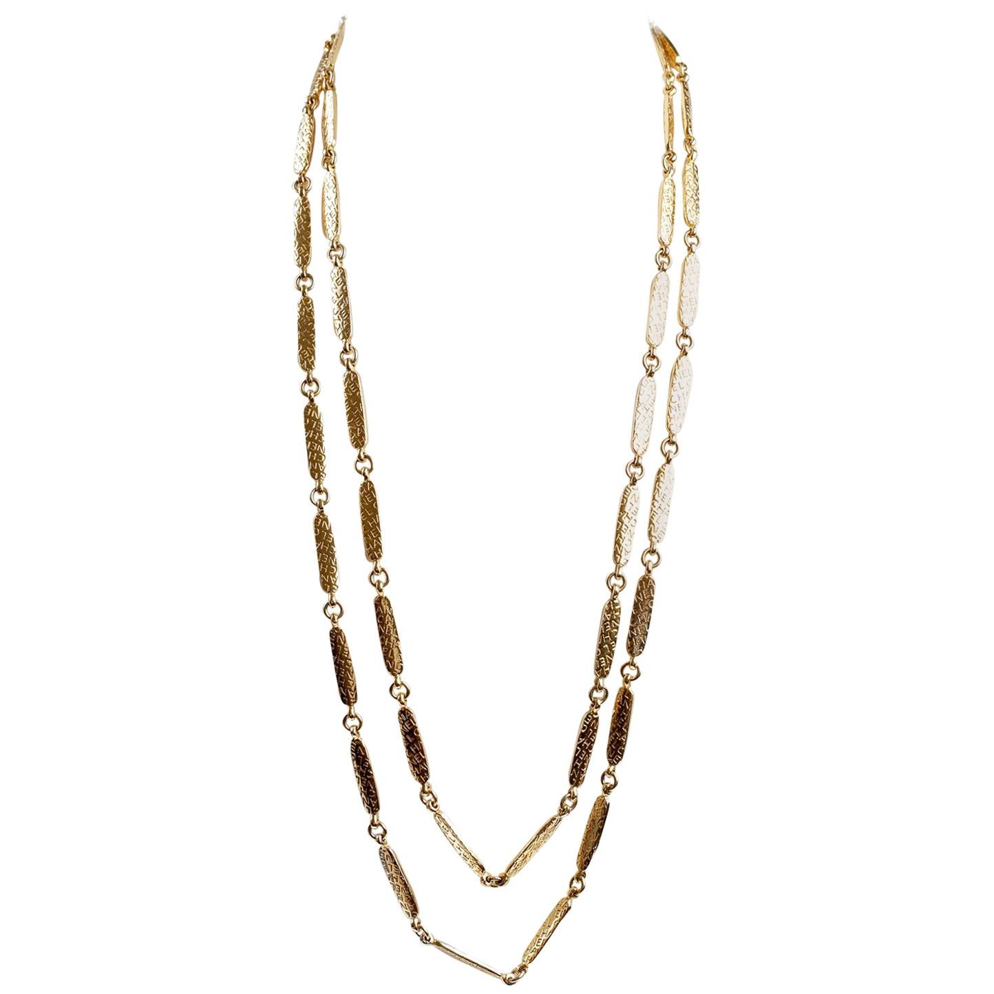 Chanel Vintage 24K vergoldete Sautoir-Halskette, Vintage