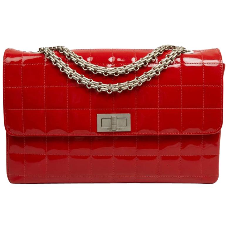 CHANEL Vintage 2.55 Red Varnished Bag