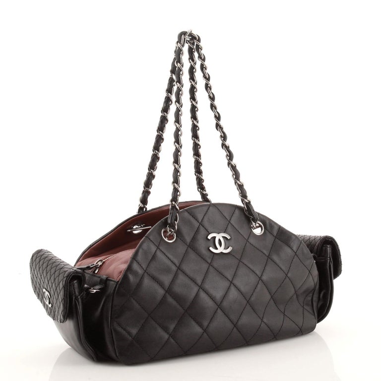 Chanel Vintage 3 Pocket Bowling Bag Quilted Lambskin Medium at