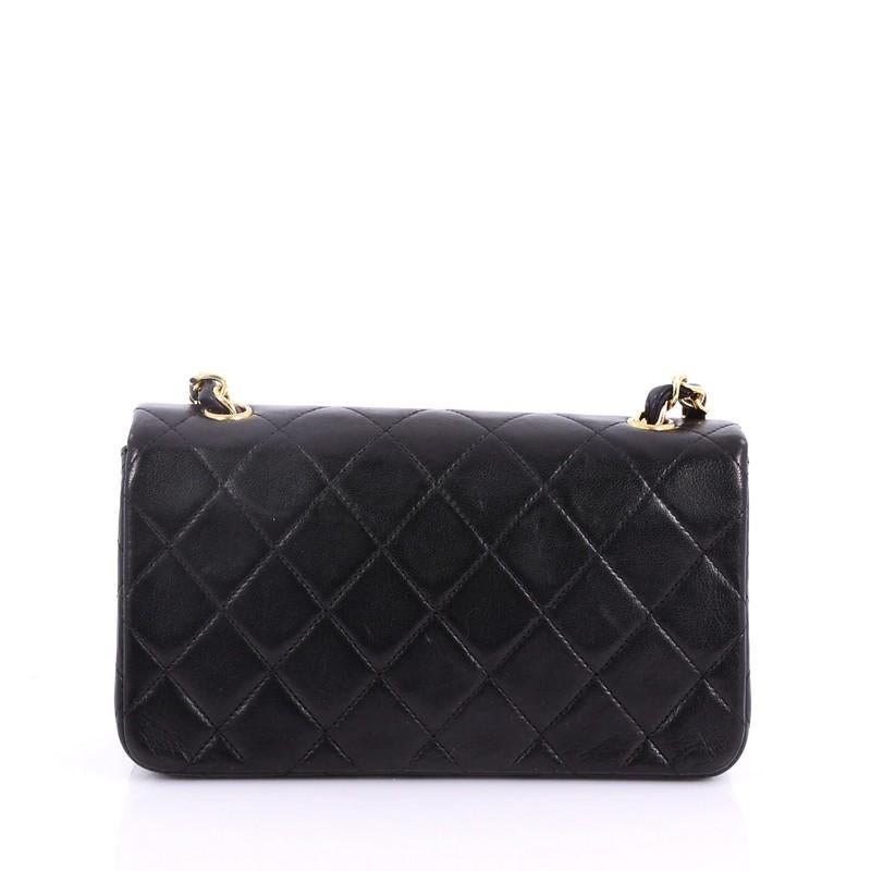Chanel Vintage 3 Way Full Flap Bag Quilted Lambskin Mini In Good Condition In NY, NY