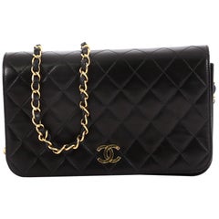 Chanel Vintage 3 Way Full Flap Bag Quilted Lambskin Small