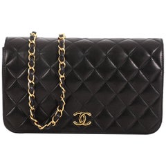 Chanel Vintage 3 Way Full Flap Bag Quilted Lambskin Small