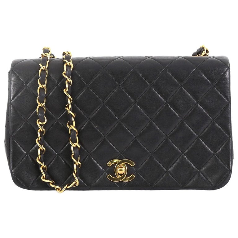 Chanel Vintage 3 Way Full Flap Bag Quilted Lambskin Small at 1stDibs