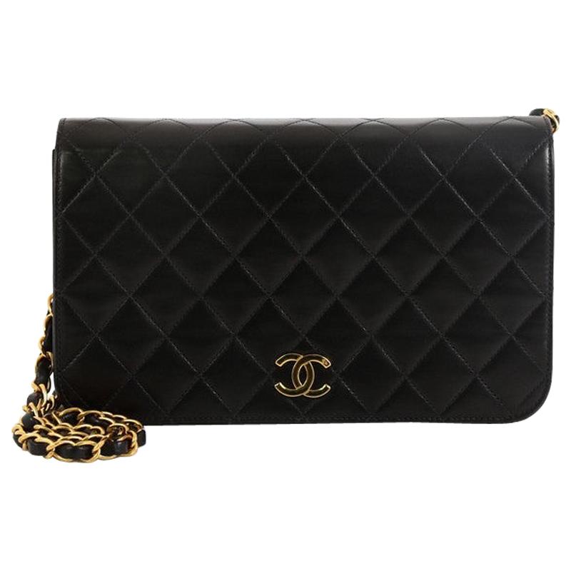 Chanel Vintage 3 Way Full Flap Bag Quilted Lambskin Small