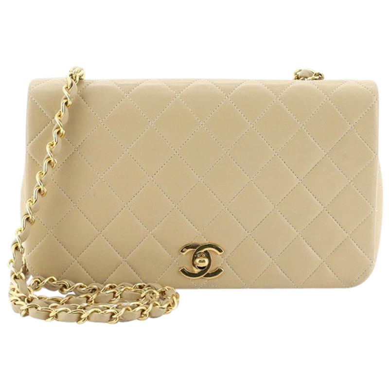 Chanel Vintage 3 Way Full Flap Bag Quilted Lambskin Small