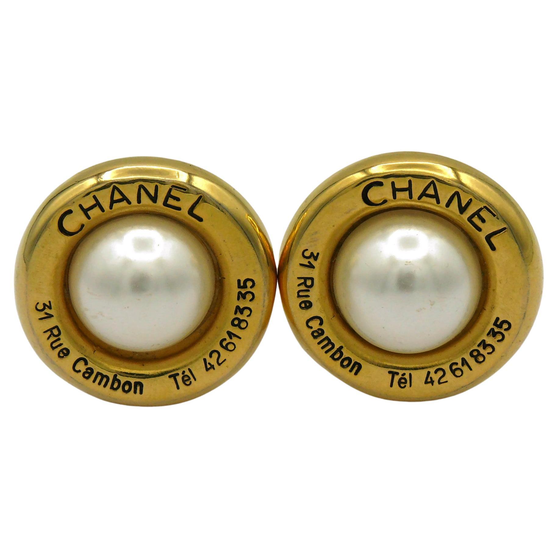 CHANEL Vintage 31 Rue Cambon Clip-On Earrings For Sale