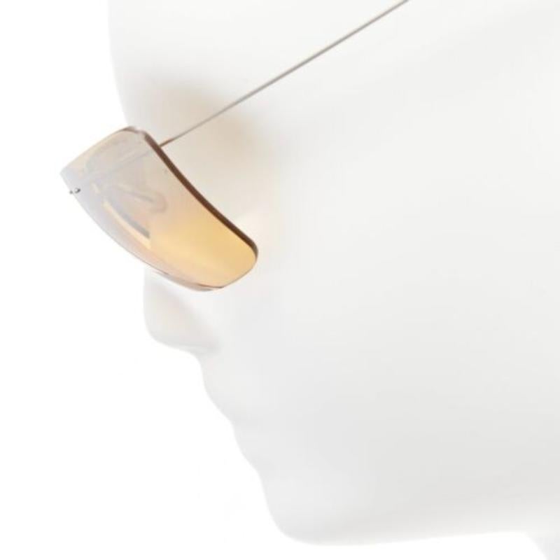 CHANEL Vintage 4040 silver CC logo yellow lens cyber folding sunglasses For Sale 1
