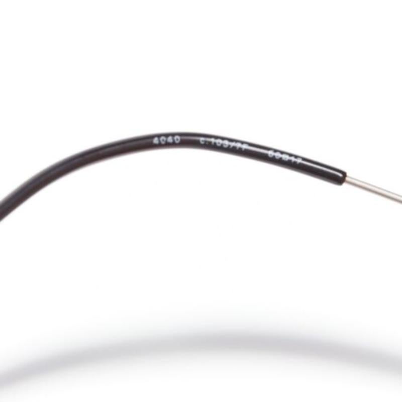 CHANEL Vintage 4040 silver CC logo yellow lens cyber folding sunglasses For Sale 2