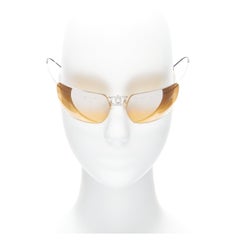 CHANEL Vintage 4040 silber CC Logo gelbe CC-Lünette cyber gefaltete Sonnenbrille