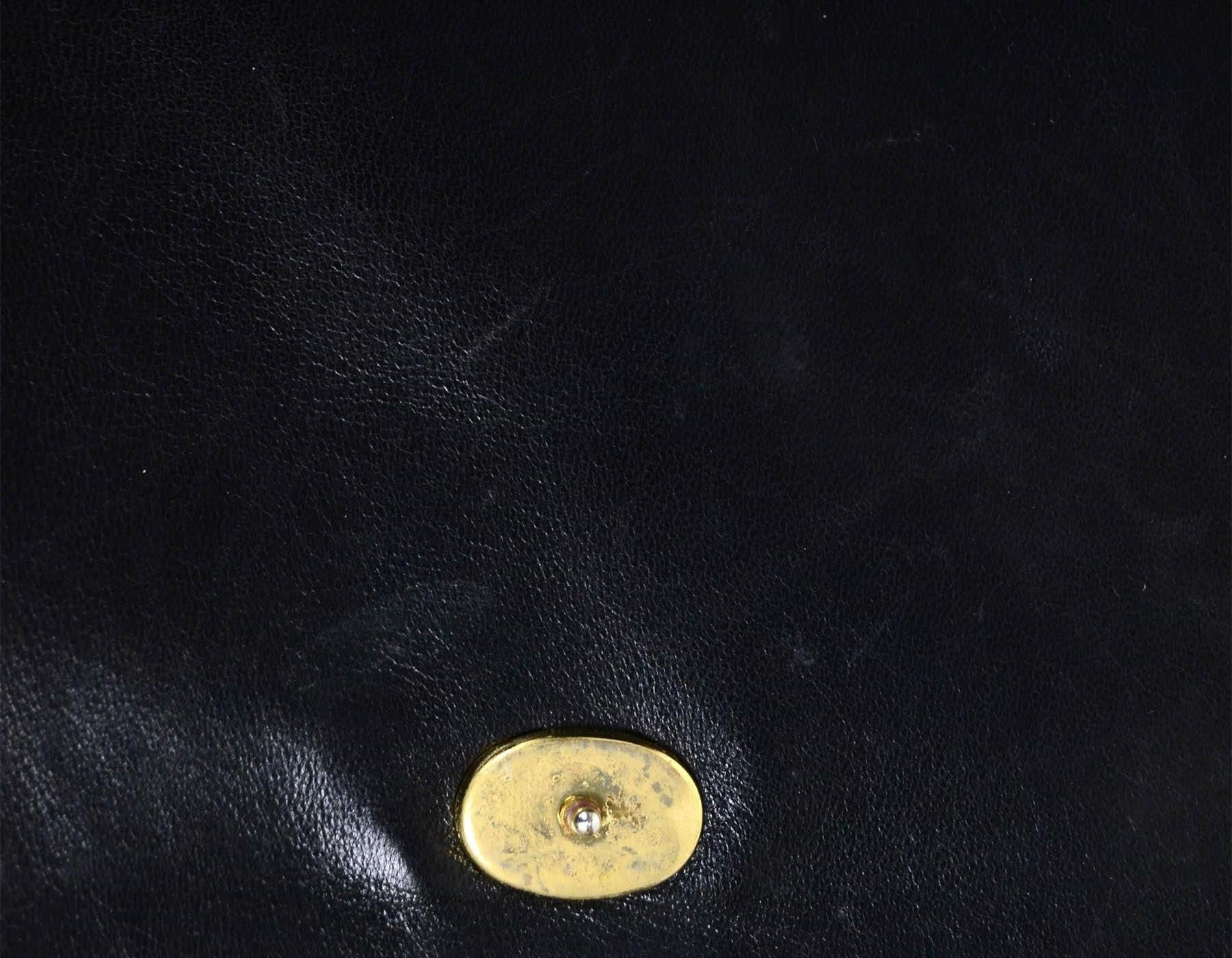Chanel Vintage '80s Black Lambskin Leather CC Stitched Bag 7