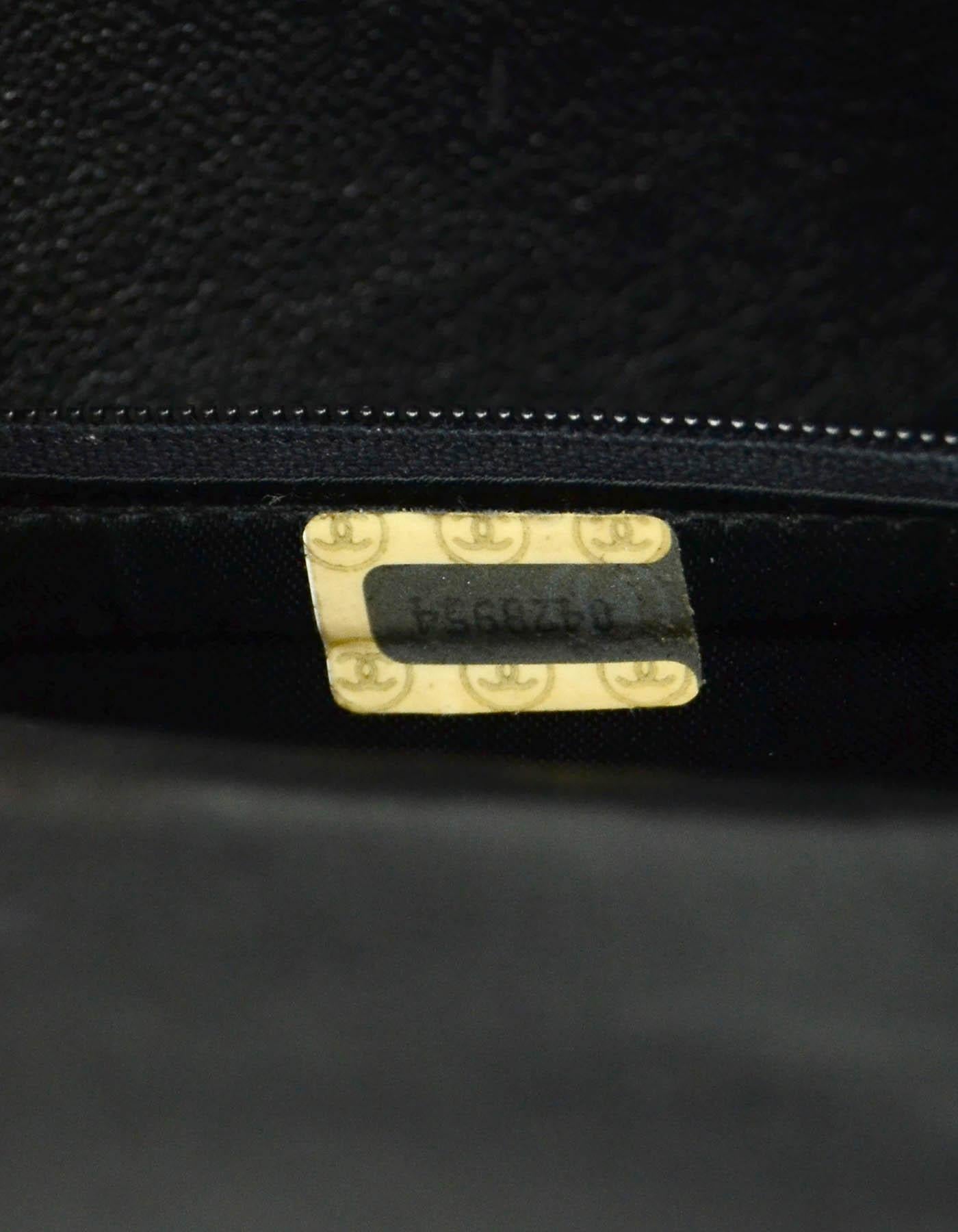 Chanel Vintage '80s Black Lambskin Leather CC Stitched Bag 5