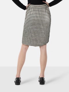 Chanel Vintage 80s Black & White Houndstooth Skirt Size S