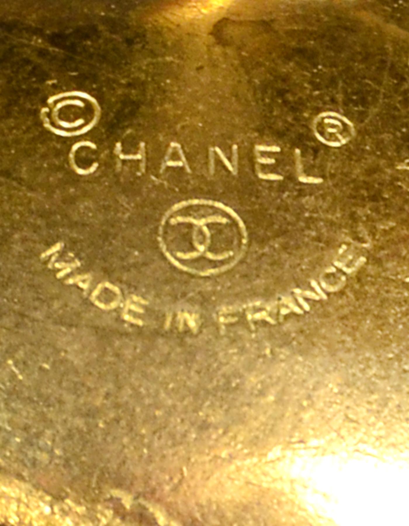 Chanel Vintage 80's Lila/Grün/Blau/Klarglas Goldtone Floral Brosche/Anstecker 2