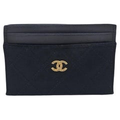Chanel Vintage 80s Quilted Classic Satin Card Holder