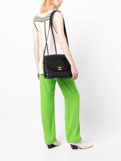 Chanel Vintage 90's Black Caviar Quilted  CC Classic Flap Crossbody Shoulder Bag