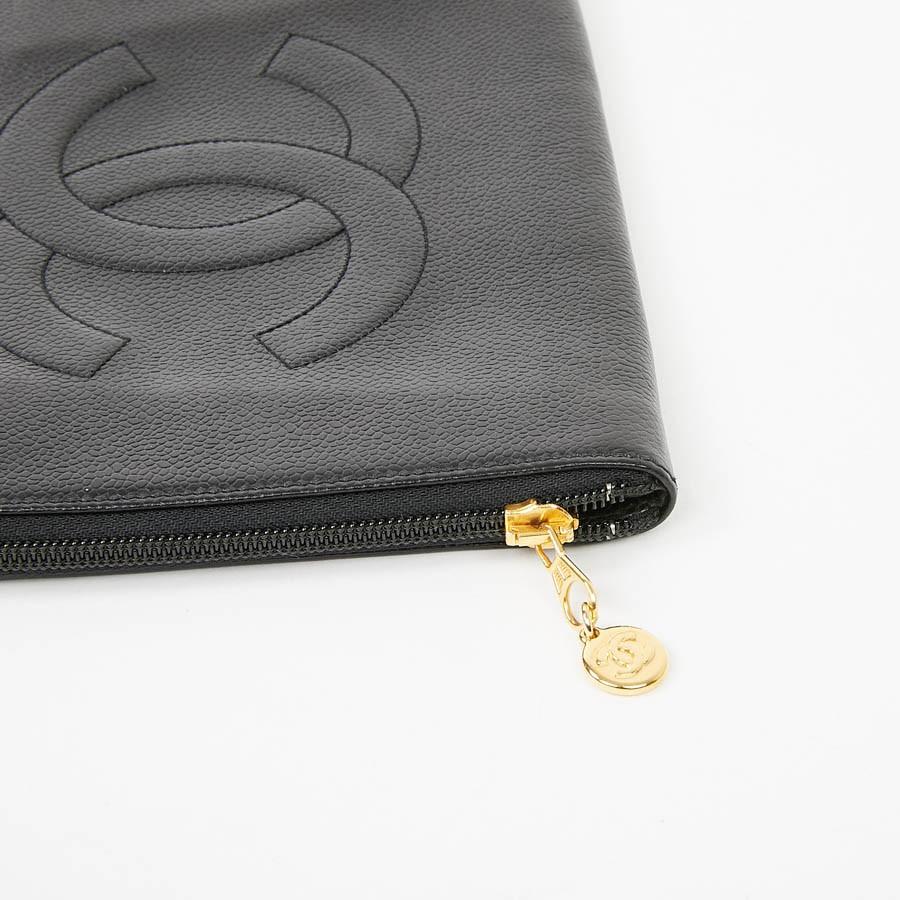 Chanel Vintage 90'S black Clutch Grained Leather  2