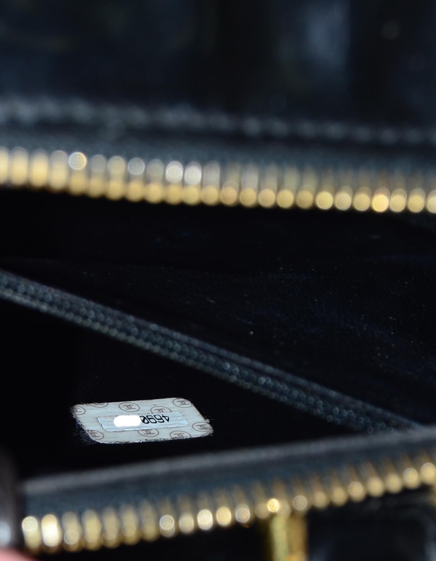 Chanel Vintage 90s Black Patent Leather Timeless CC Vanity Case Bag 1