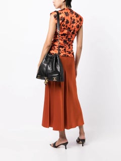 Chanel Vintage 90's Black Triple CC Drawstring Crossbody Shoulder Bag