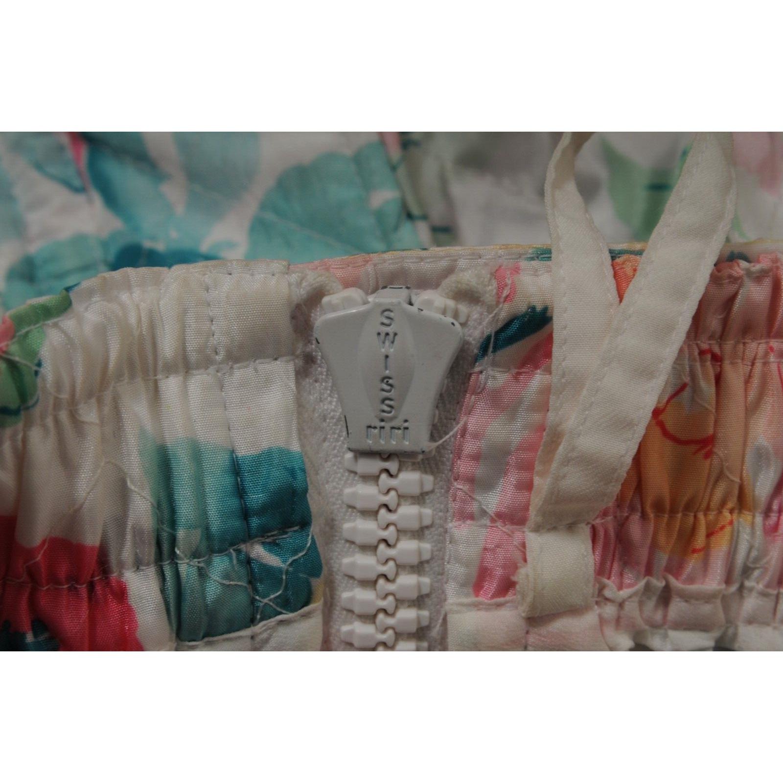 Chanel Vintage 90s Floral Diamond Quilted CC Logo Rock 40 Pink White Cargo Pant im Angebot 6