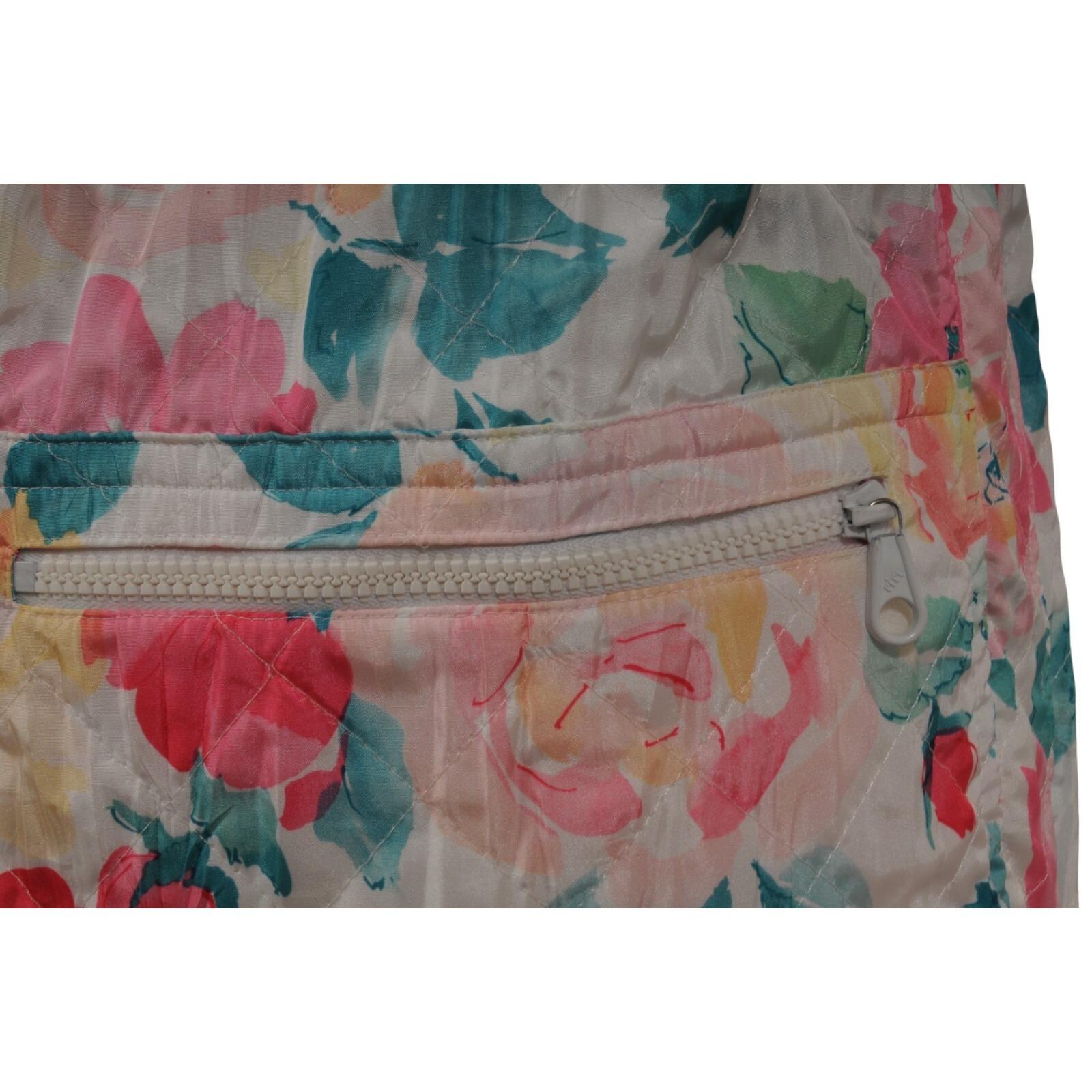 Chanel Vintage 90s Floral Diamond Quilted CC Logo Rock 40 Pink White Cargo Pant im Angebot 2