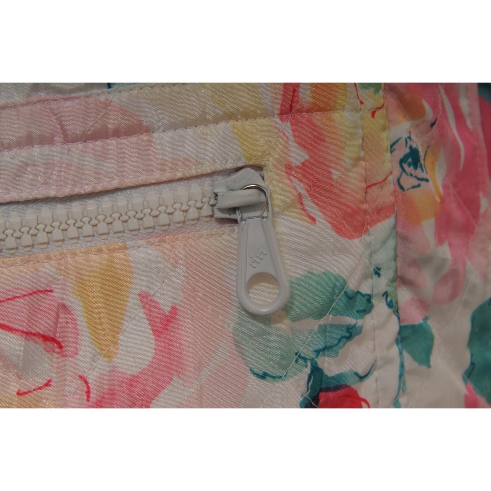 Chanel Vintage 90s Floral Diamond Quilted CC Logo Rock 40 Pink White Cargo Pant im Angebot 3